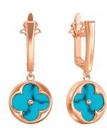 Серьги из золота c бирюзой