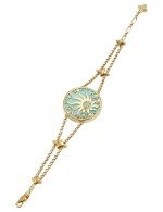 Браслет из лимонного золота c бирюзой и перламутром