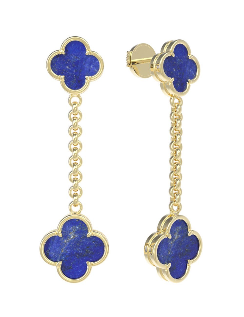 Серьги из лимонного золота c лазуритом