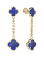 Серьги из лимонного золота c лазуритом