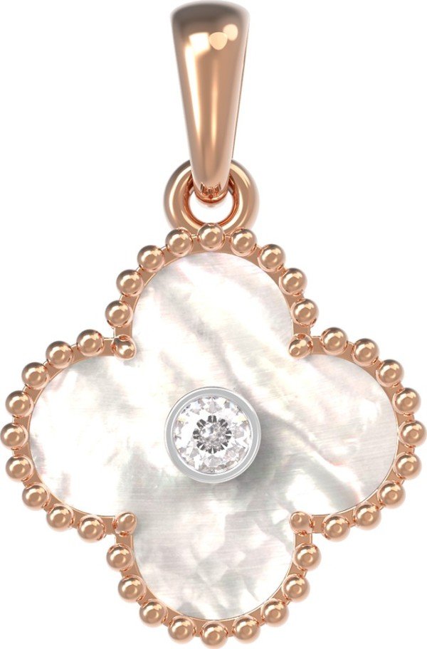 Подвеска из золота c бриллиантами и перламутром