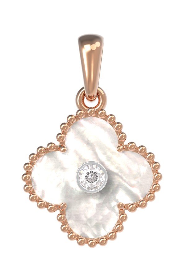 Подвеска из золота c бриллиантами и перламутром
