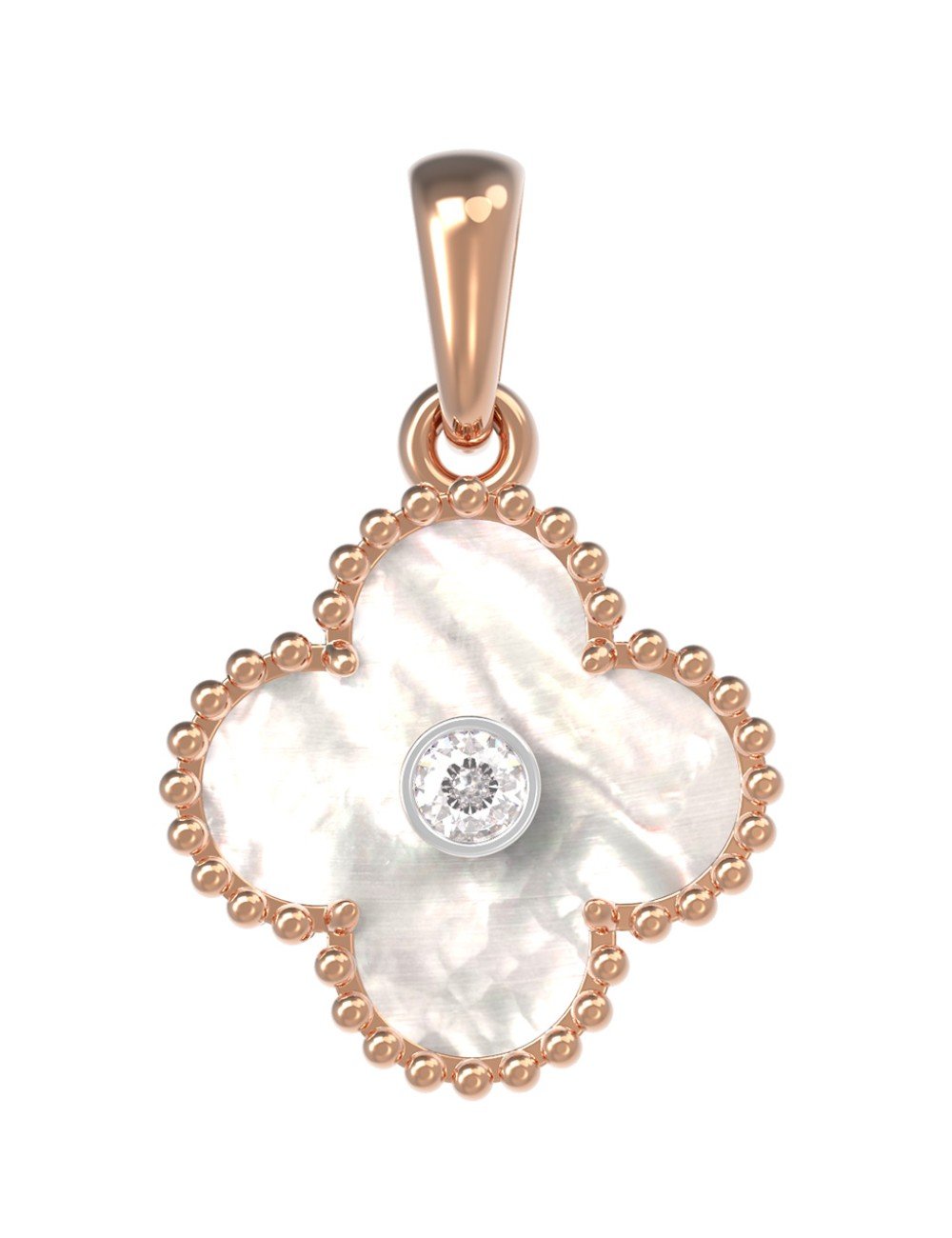 Подвеска из золота c бриллиантами и перламутром