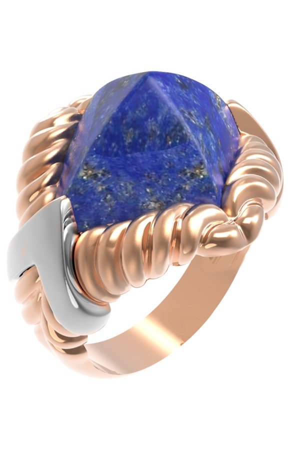 Кольцо из золота c лазуритом