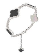 Браслет из белого золота c ониксом и перламутром