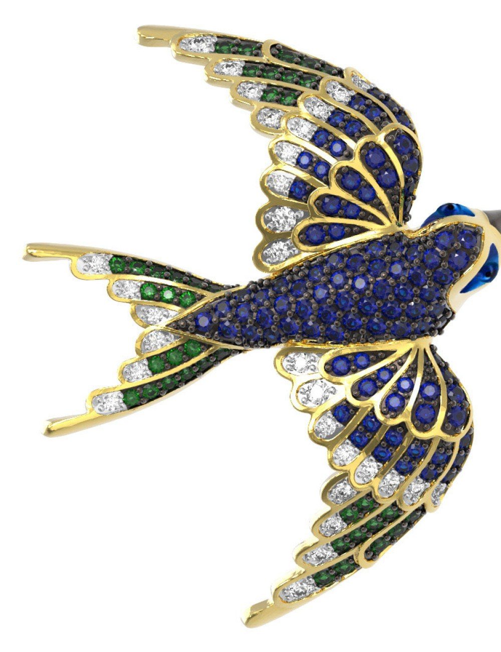 Подвеска из лимонного золота c эмалью и фианитом