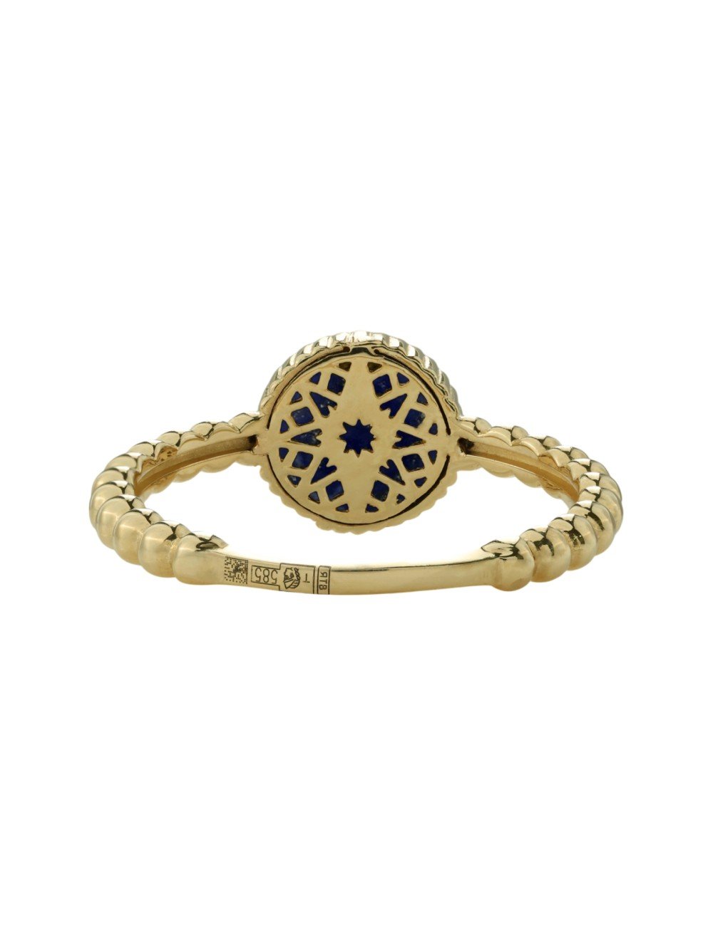 Кольцо из лимонного золота c бриллиантами и лазуритом