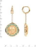 Серьги из золота c бирюзой и лазуритом