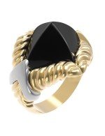 Кольцо из лимонного золота c ониксом