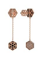 Серьги из золота c ониксом и перламутром