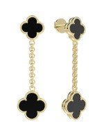Серьги из лимонного золота c ониксом