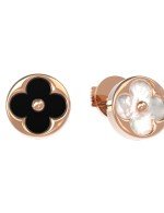 Серьги из золота c ониксом и перламутром