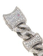 Браслет из серебра и золота c рубином