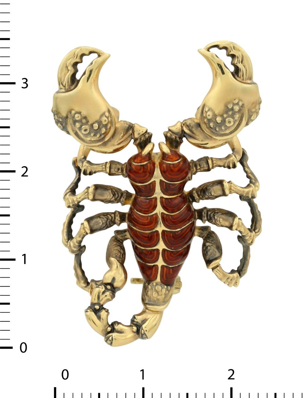 Брошь из лимонного золота c эмалью