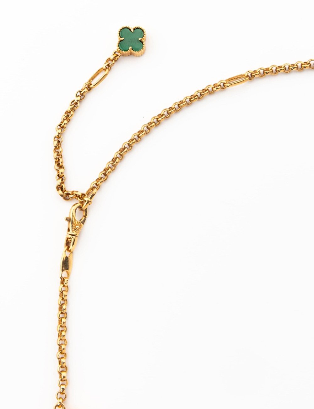 Колье из золота c малахитом и перламутром