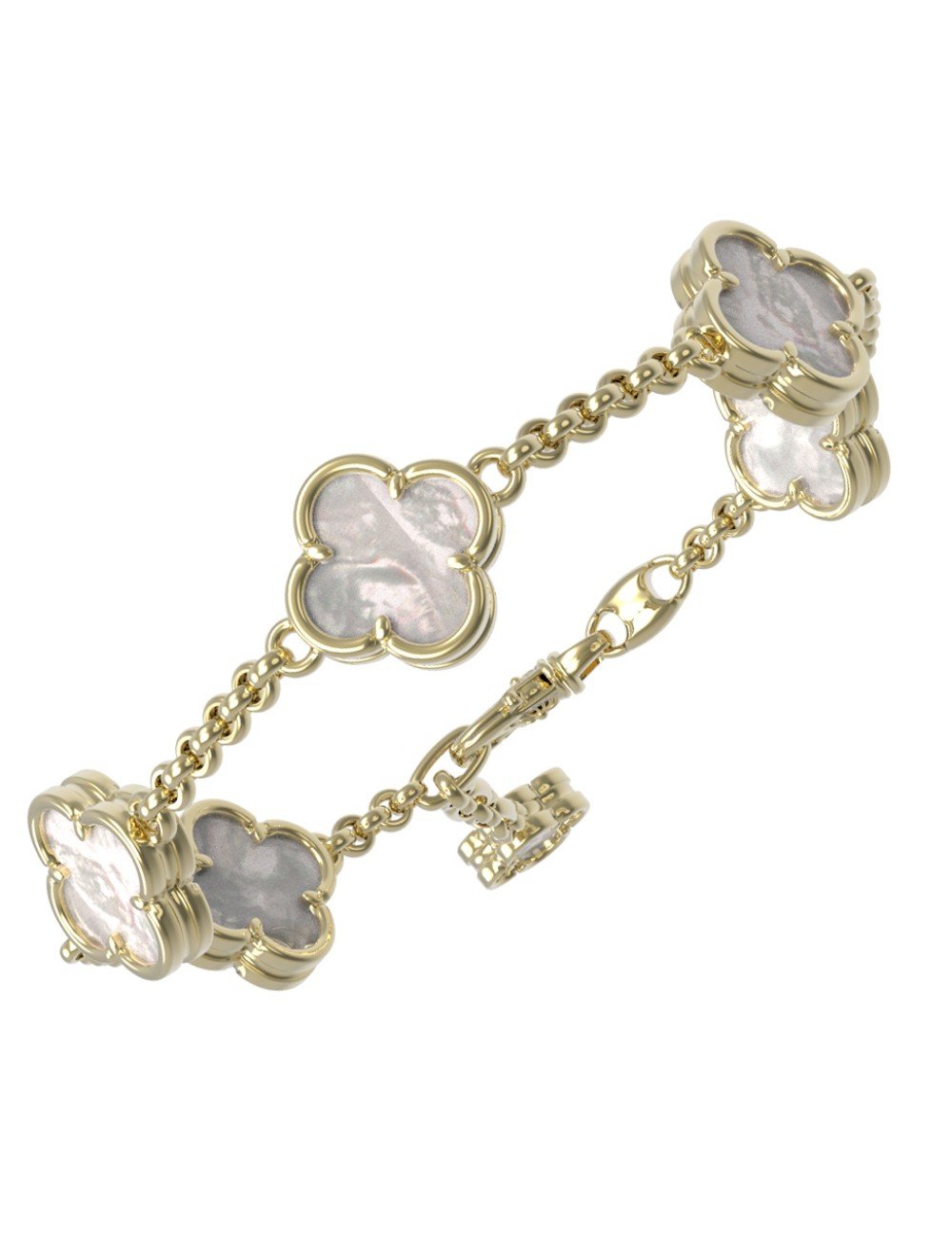 Браслет из лимонного золота c перламутром