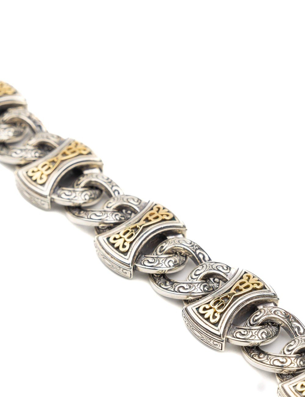 Браслет из серебра и золота c рубином