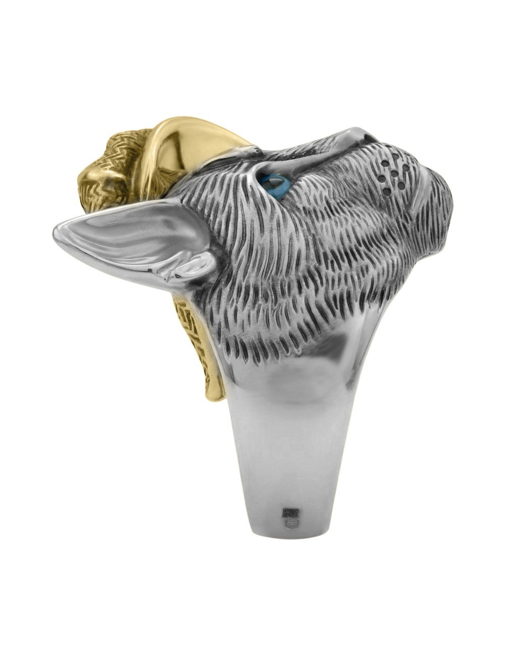 Кольцо из белого золота c эмалью