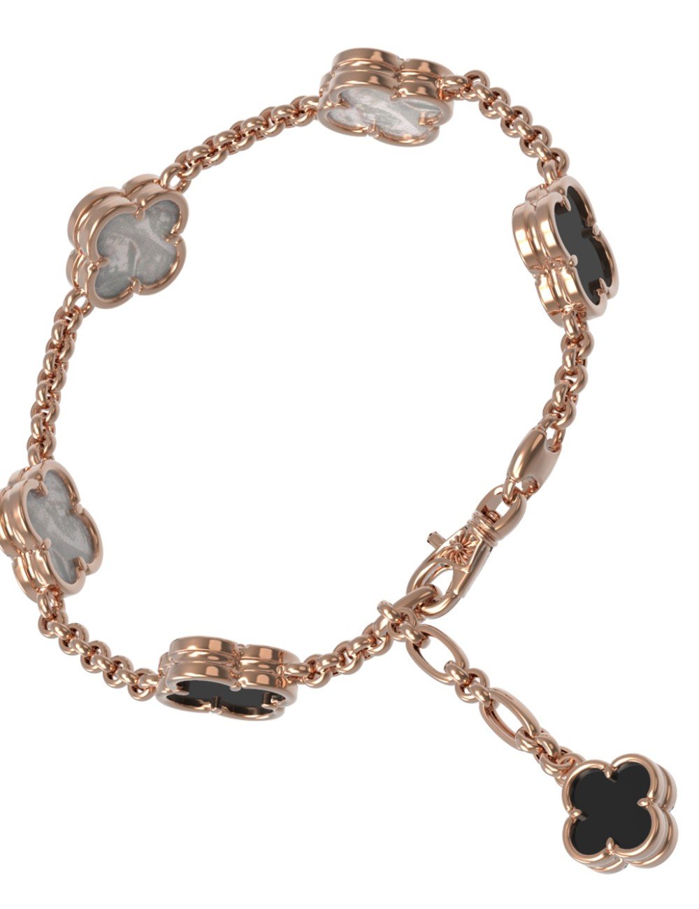 Браслет из золота c ониксом и перламутром