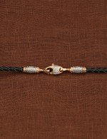 Гайтан из золота c кожаным шнурком