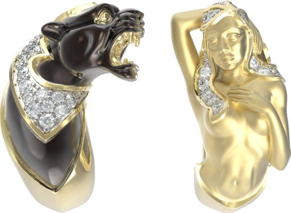 Серьги из лимонного золота c фианитом