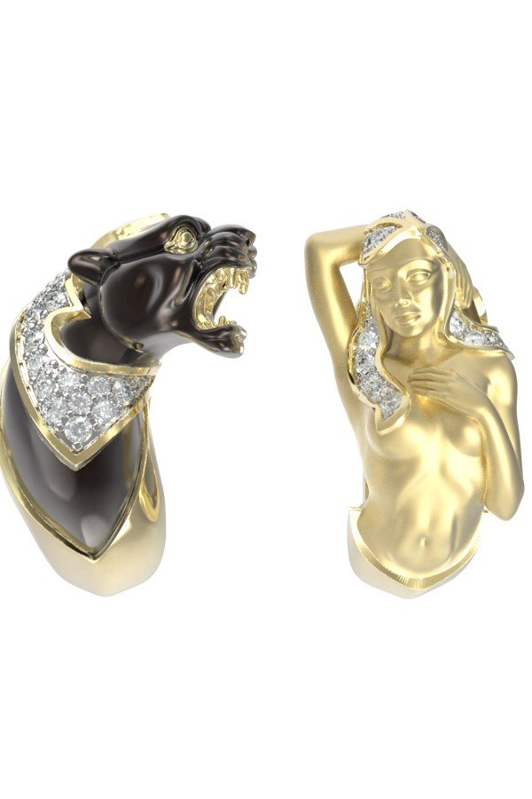 Серьги из лимонного золота c фианитом