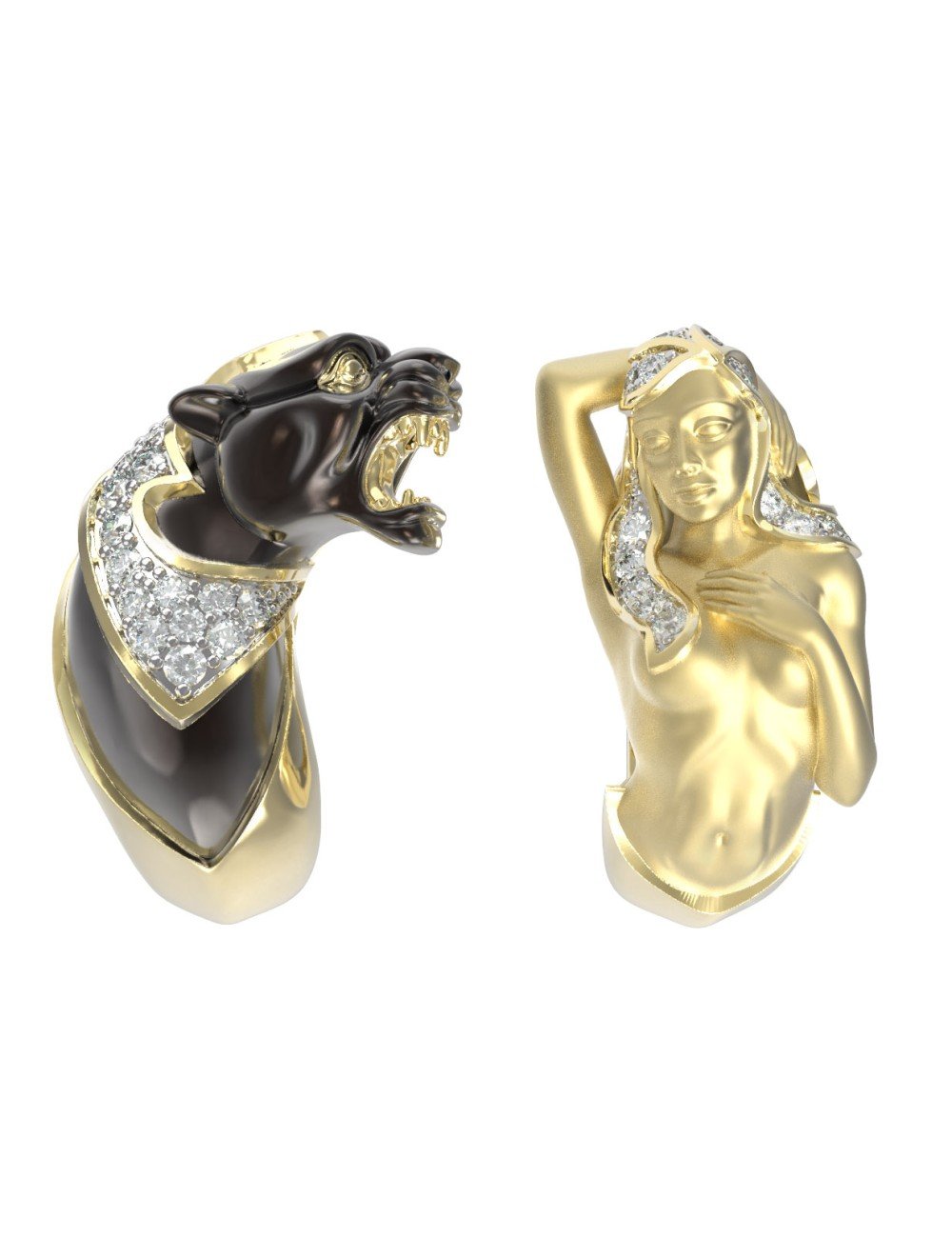 Серьги из лимонного золота c фианитом