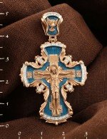 Крест из золота c эмалью и бриллиантами