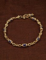 Браслет из лимонного золота c лазуритом