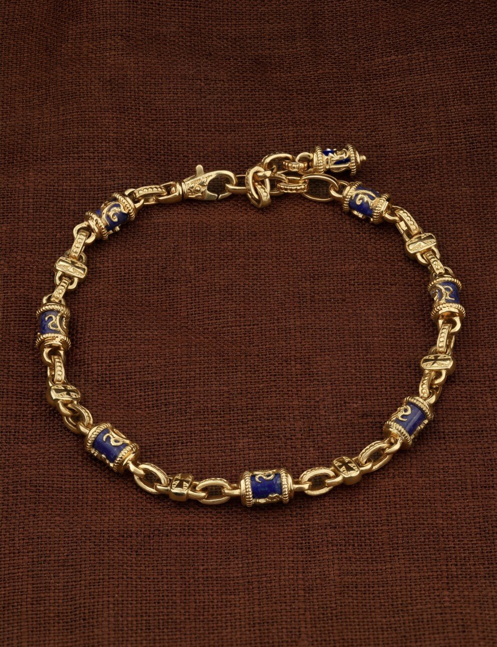 Браслет из лимонного золота c лазуритом