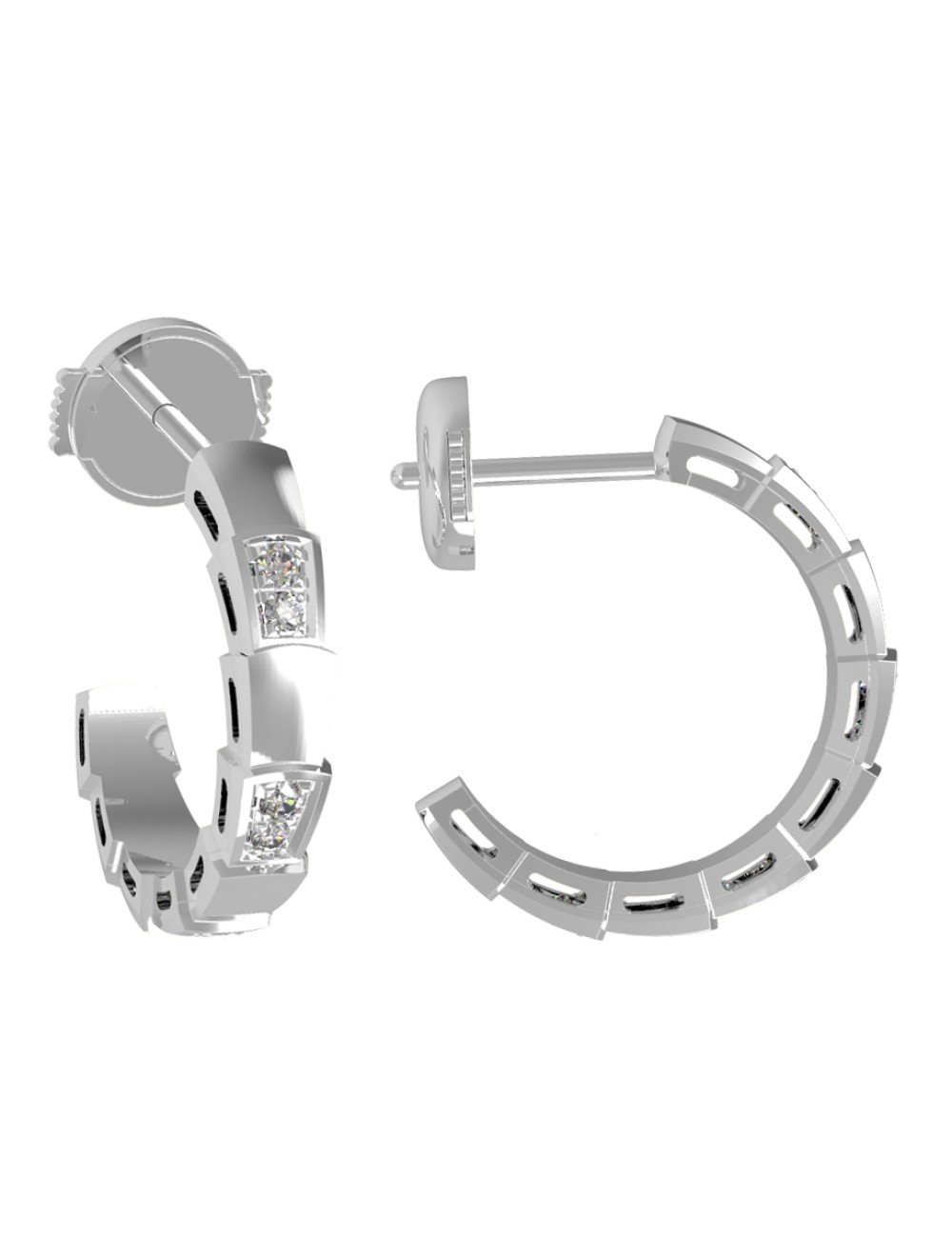 Серьги из белого золота c бриллиантами