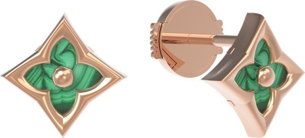 Серьги из золота c малахитом