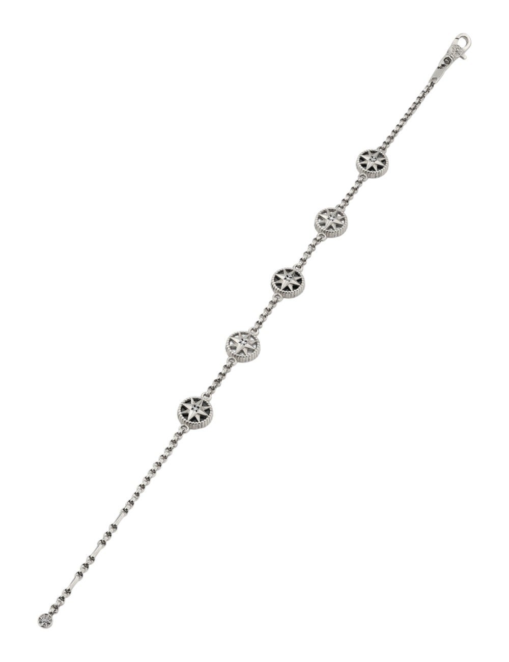 Браслет из белого золота c бриллиантами, ониксом и перламутром