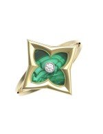 Кольцо из лимонного золота c бриллиантами и малахитом