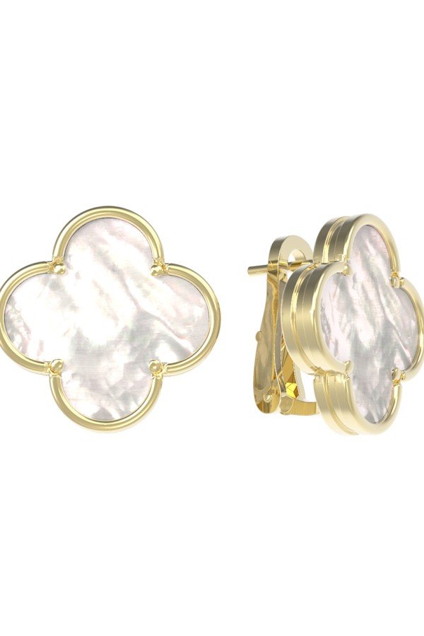 Серьги из лимонного золота c перламутром