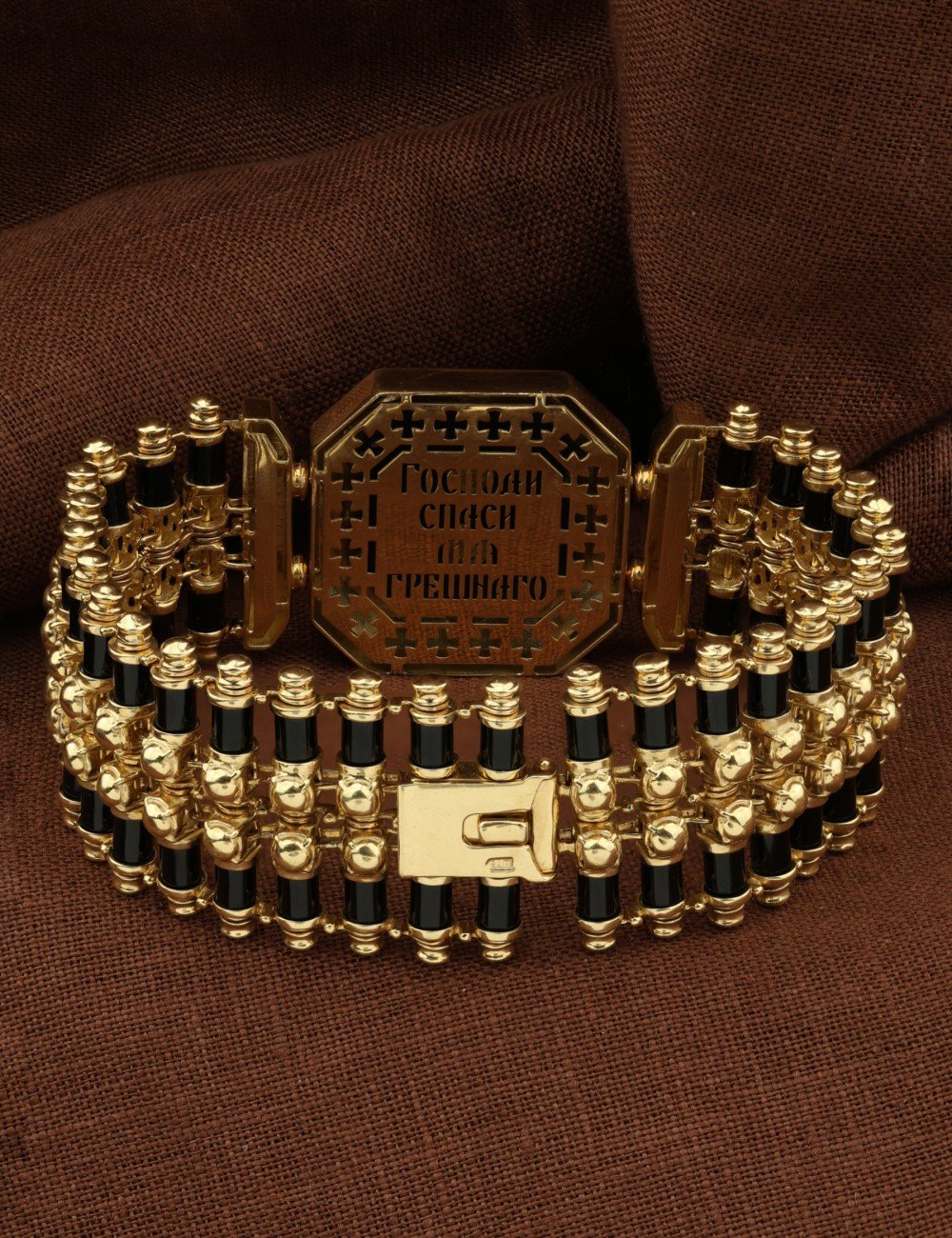 Браслет из лимонного золота c ониксом