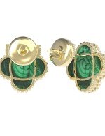 Серьги из лимонного золота c малахитом
