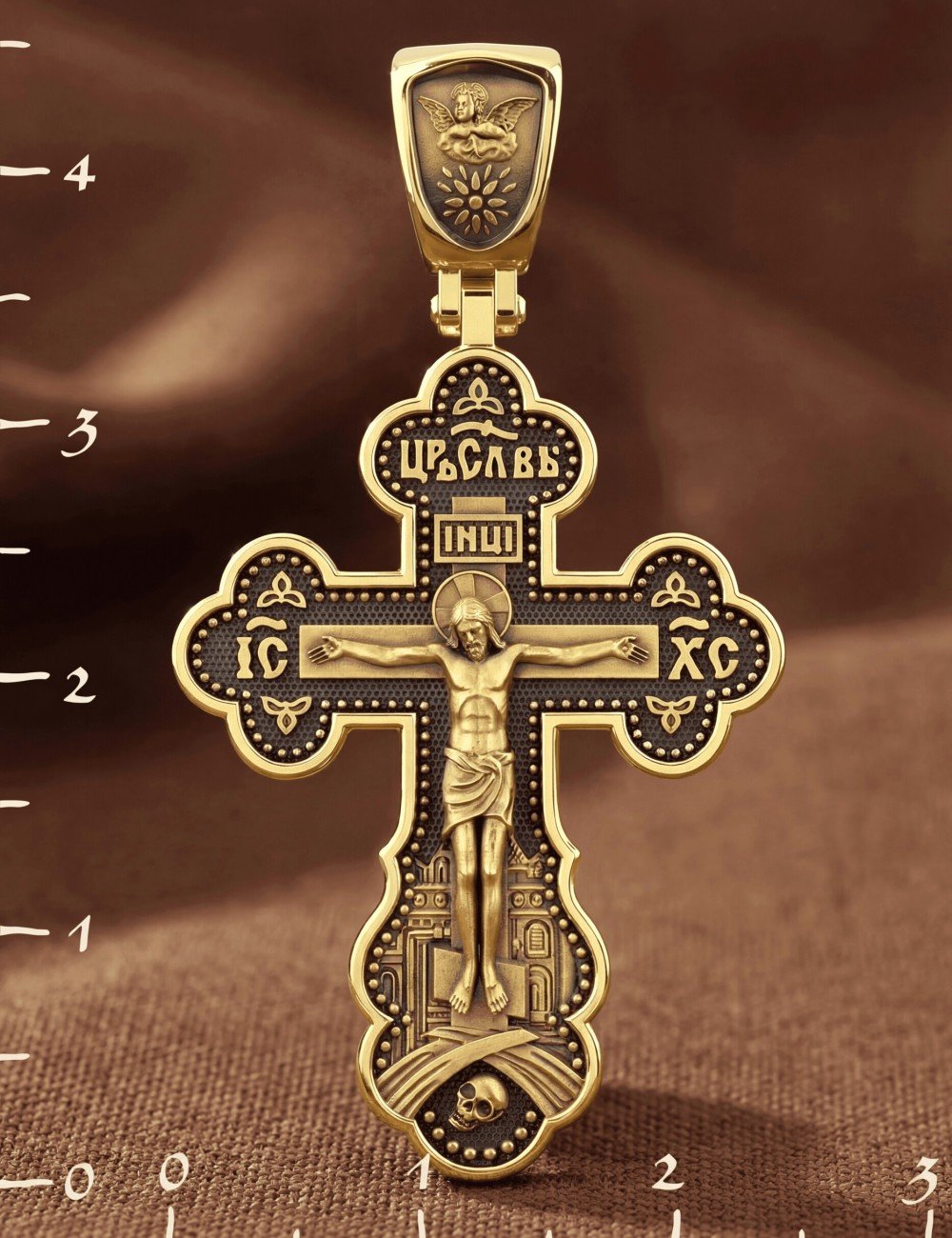 Крест из лимонного золота