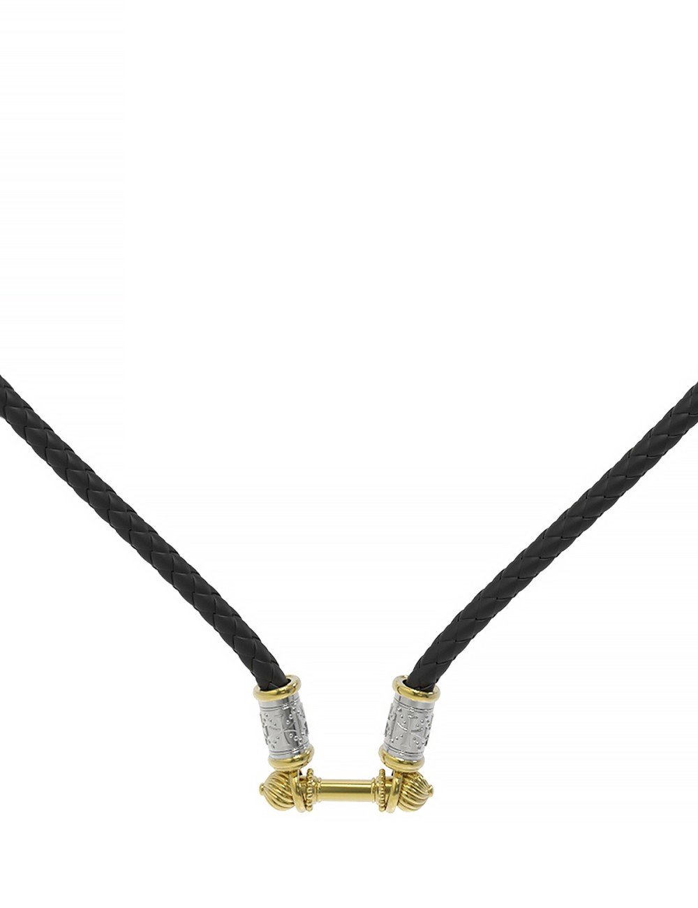 Гайтан из лимонного золота c кожаным шнурком