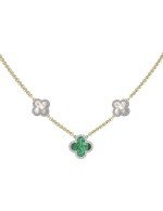 Колье из лимонного золота c бриллиантами, малахитом и перламутром