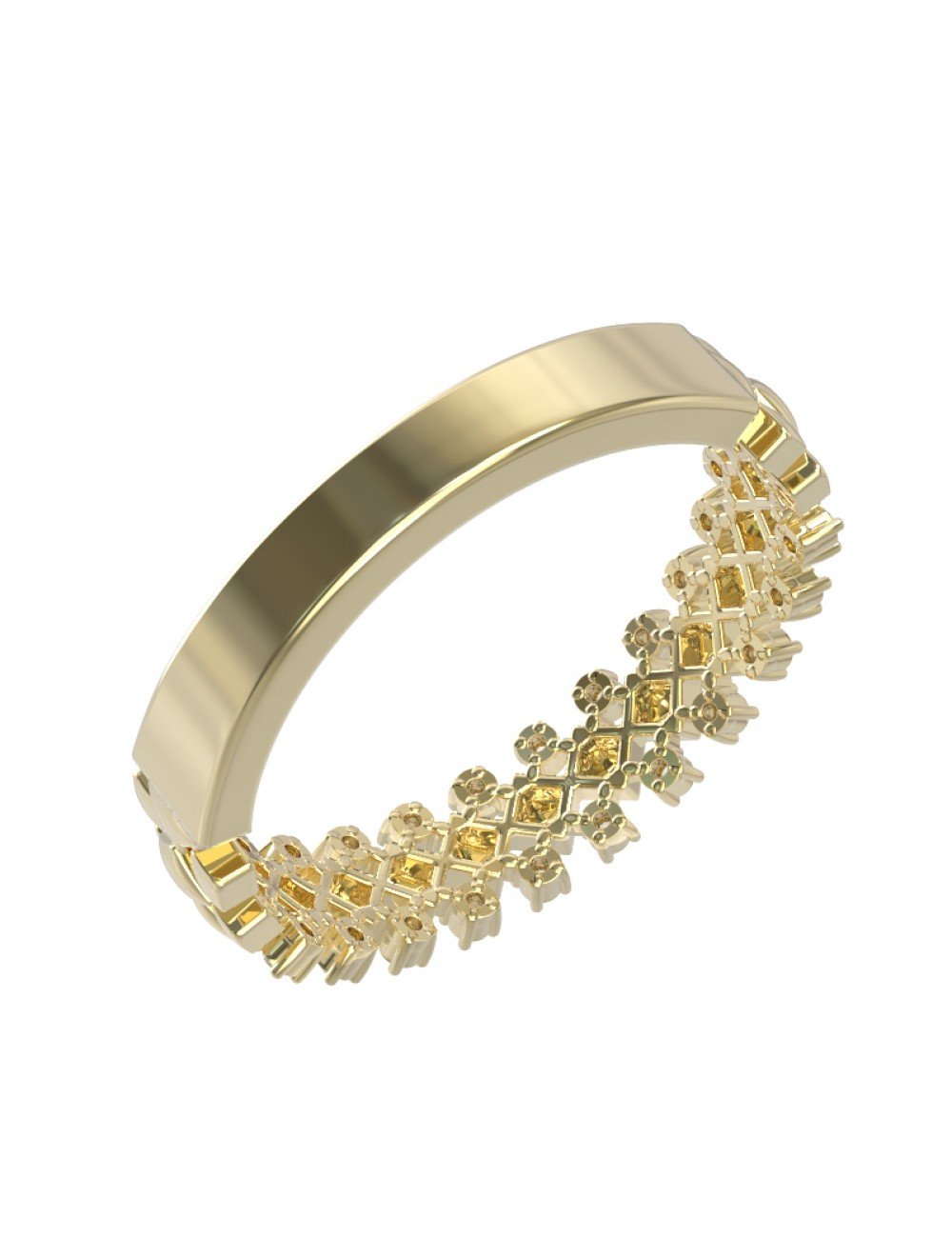 Кольцо из лимонного золота c бриллиантами