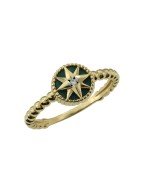 Кольцо из лимонного золота c бриллиантами и малахитом