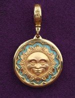 Подвеска из лимонного золота c бирюзой