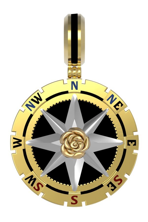 Подвеска из лимонного золота c эмалью и ониксом