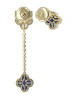 Серьги из лимонного золота c бриллиантами, лазуритом и перламутром