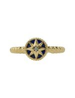 Кольцо из лимонного золота c бриллиантами и лазуритом