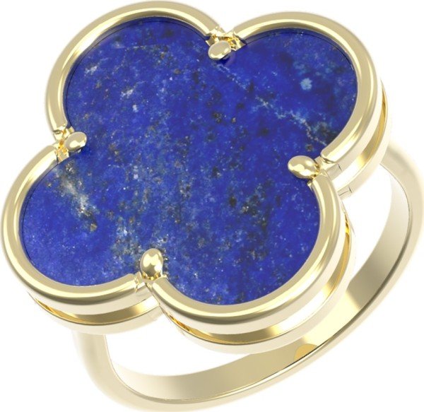 Кольцо из лимонного золота c лазуритом