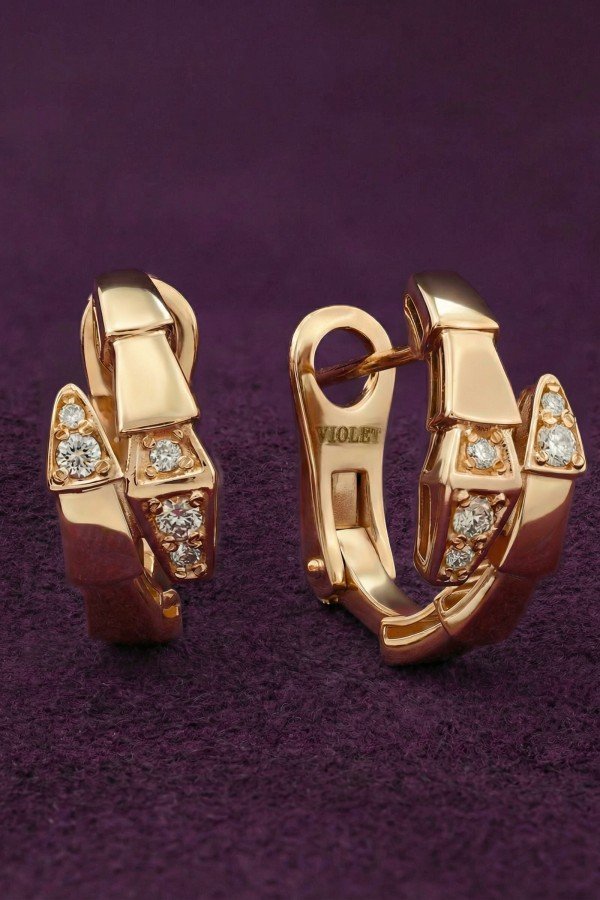 Серьги из золота c бриллиантами