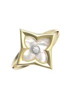 Кольцо из лимонного золота c бриллиантами и перламутром