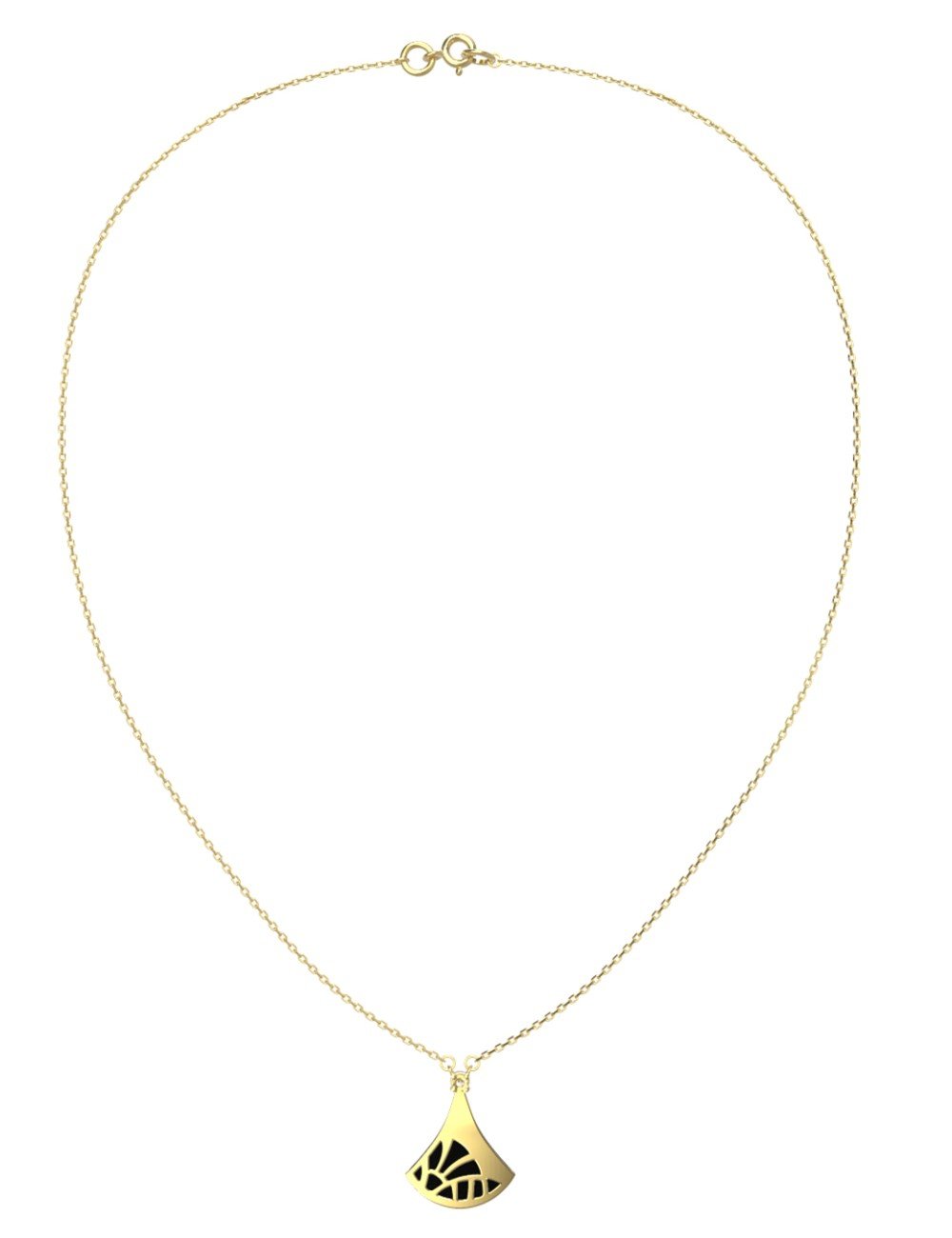 Колье из лимонного золота c бриллиантами и ониксом